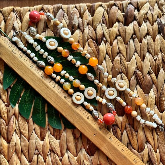 BOGO FREE VINTAGE BEADED NECKLACE LOT BUNDLE BOHO FESTIVAL - Picture 6 of 9